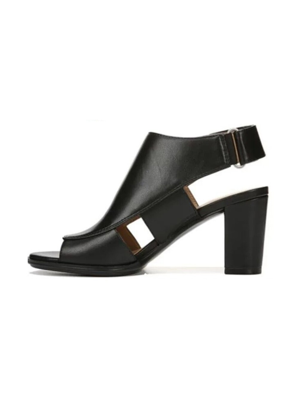 Naturalizer Lucky Faux Leather Heel Sandal in Black